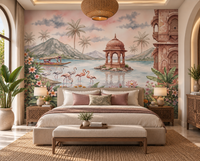 The Flamingo Lake Pavilion Wall Mural-RJM15
