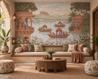 Pichwai Lake Reverie Wall Mural - RJM17