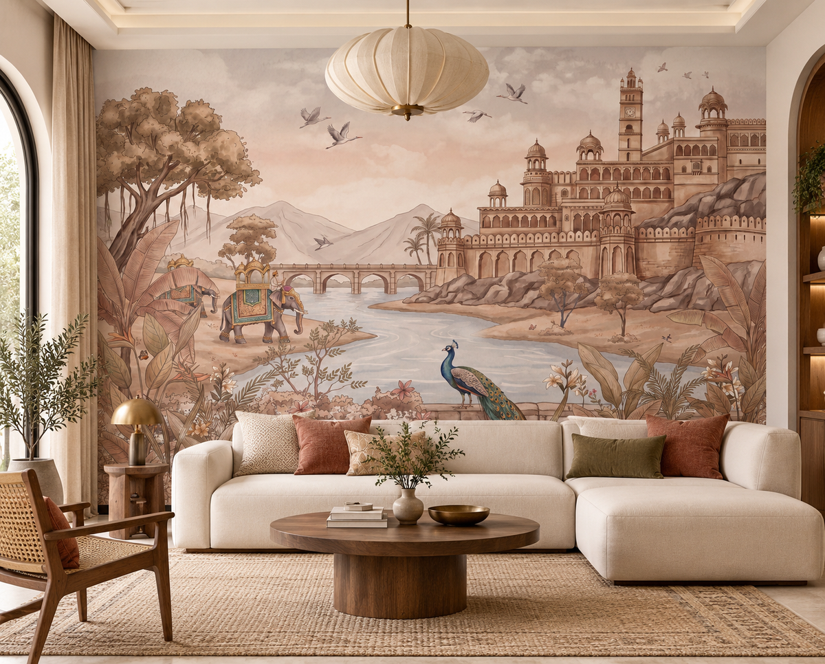 Rajputana River Palace Wall Mural-RJM25