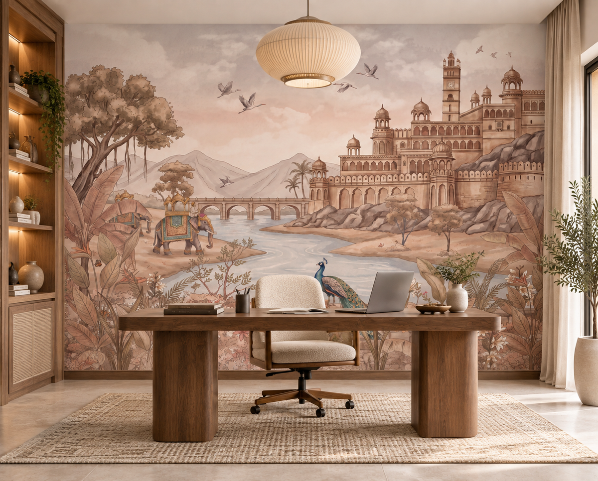 Rajputana River Palace Wall Mural-RJM25