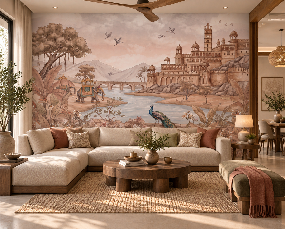 Rajputana River Palace Wall Mural-RJM25