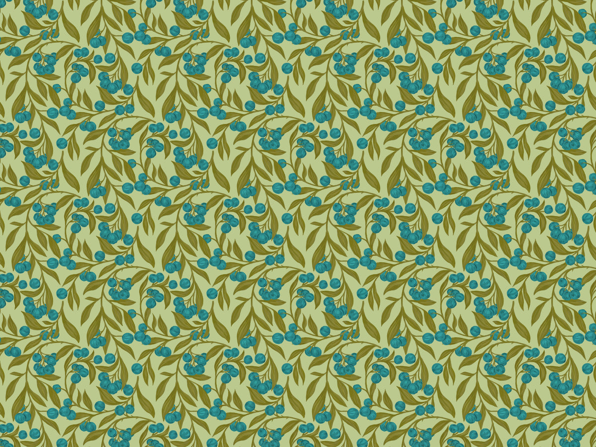 Autumn Berries Blue Wallpaper Murals in your room