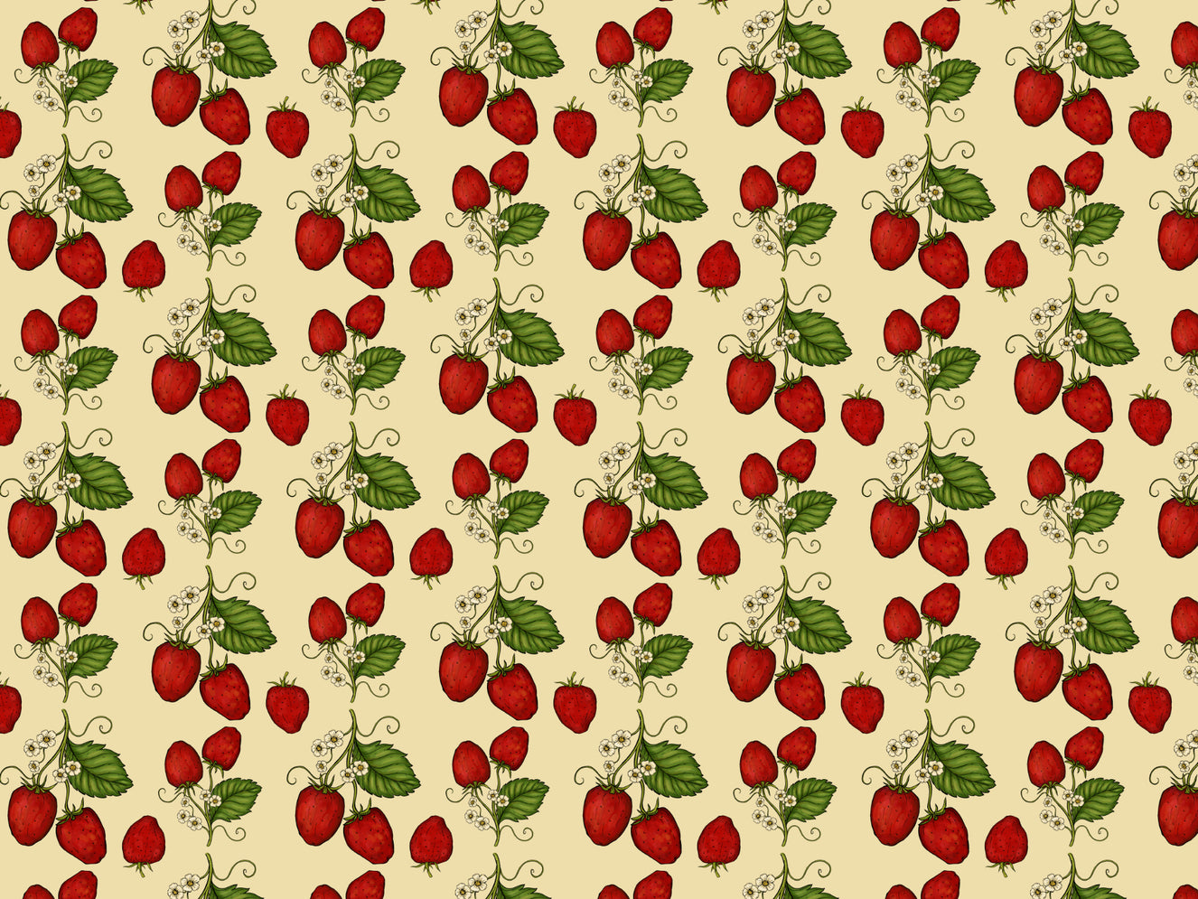 Red Trailing Strawberries Wallpaper