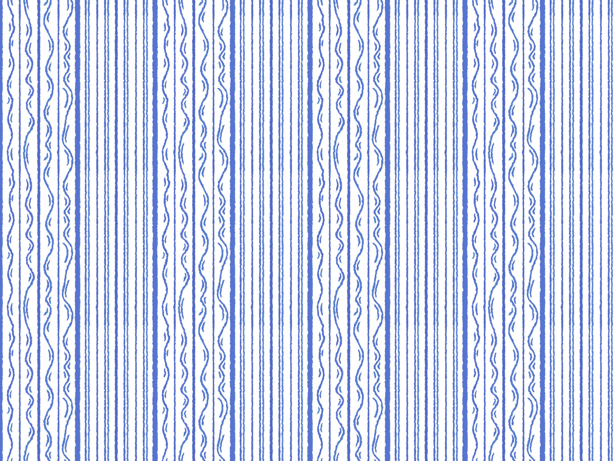 Classic Blue Stripes Wall Mural in your room — zoomed