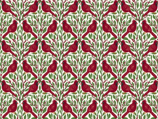 Burgundy Red Cardinals Wallpaper Murals