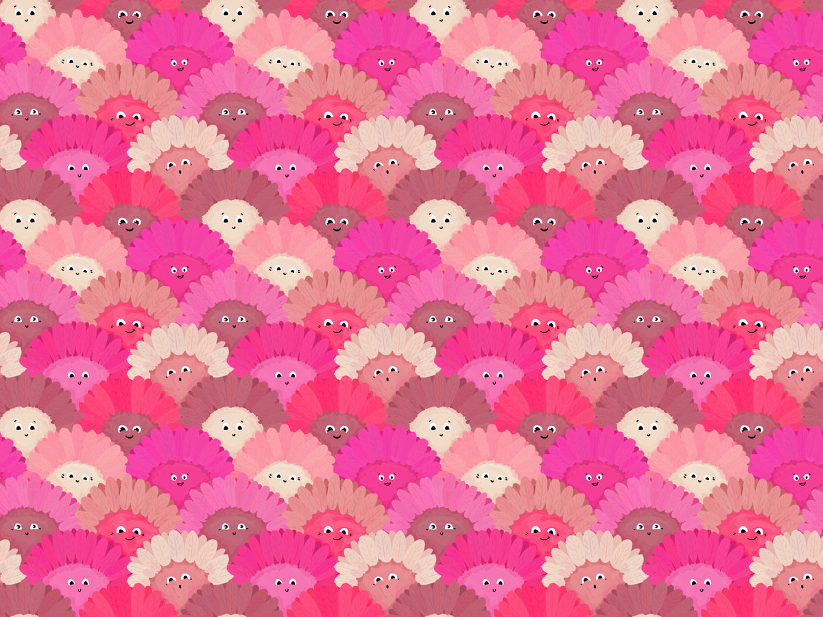 Cute Flower Wallpaper - Pink Faces in your room — zoomed