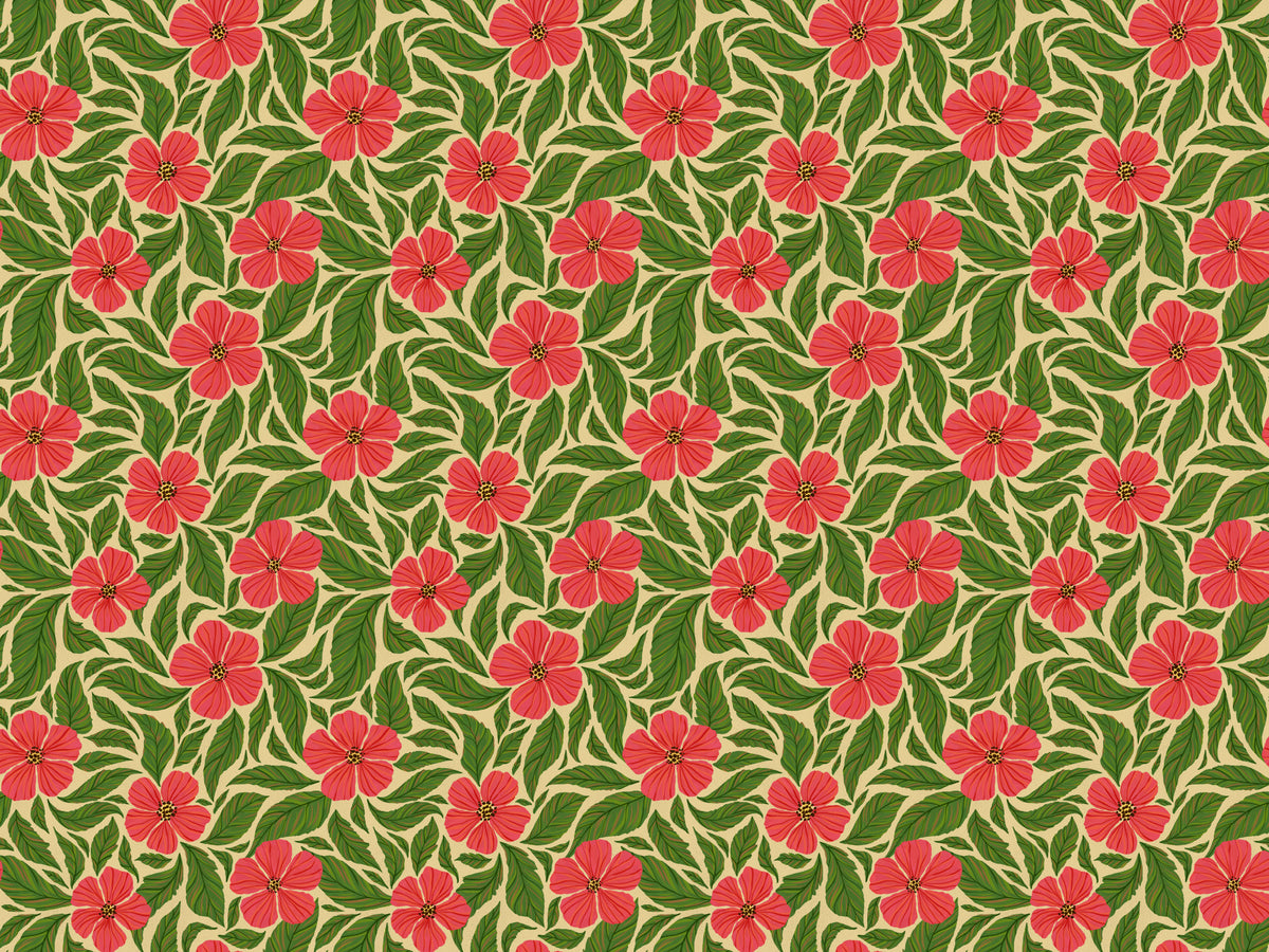 Pink Flowers Dance Wallpaper in your room — zoomed