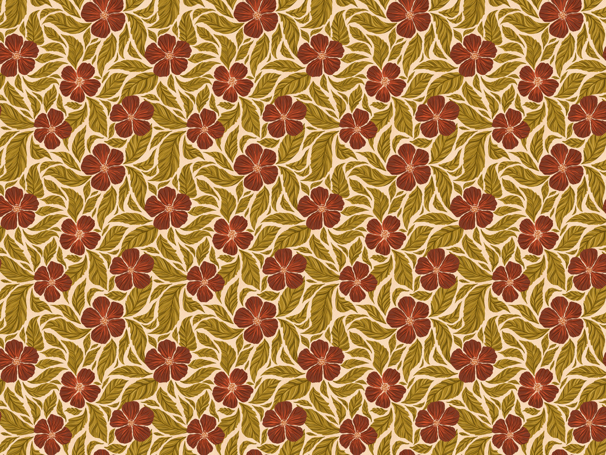 Vintage Flowers Dance Wallpaper in your room — zoomed