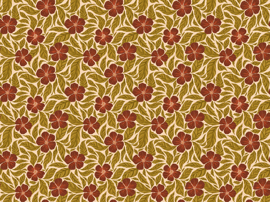 Vintage Flowers Dance Wallpaper
