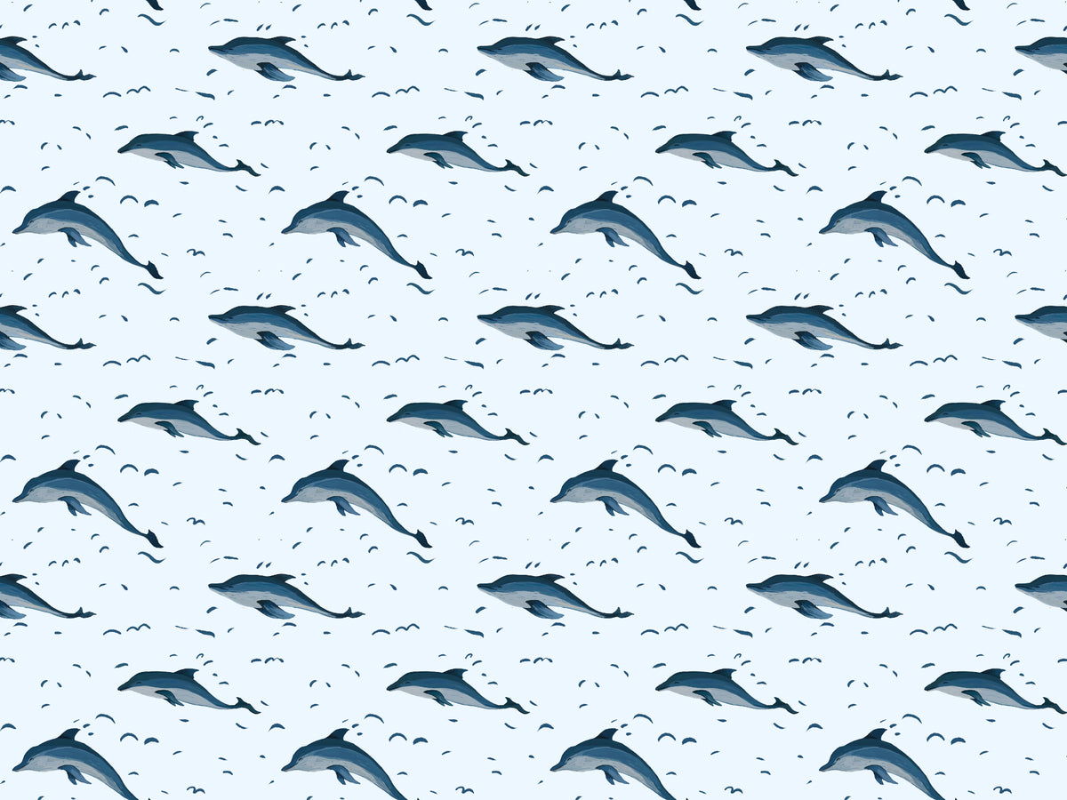 Dolphins in The Sea Wallpaper in your room — zoomed