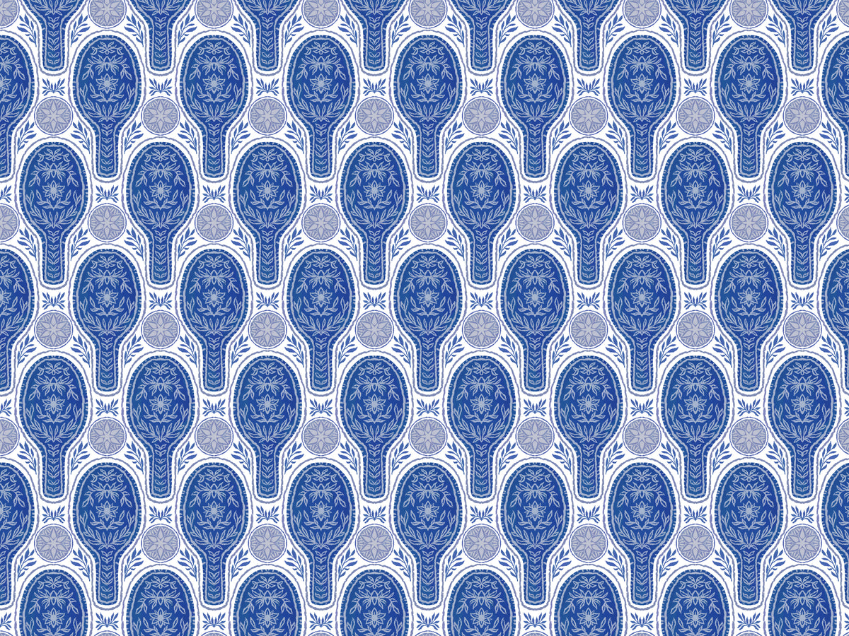 Floral Rockets Blue Wallpaper in your room