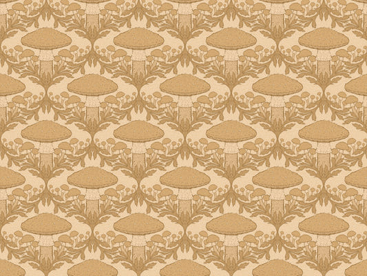 Beige Heritage Mushroom Wallpaper