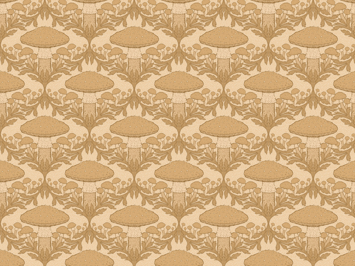 Beige Heritage Mushroom Wallpaper in your room