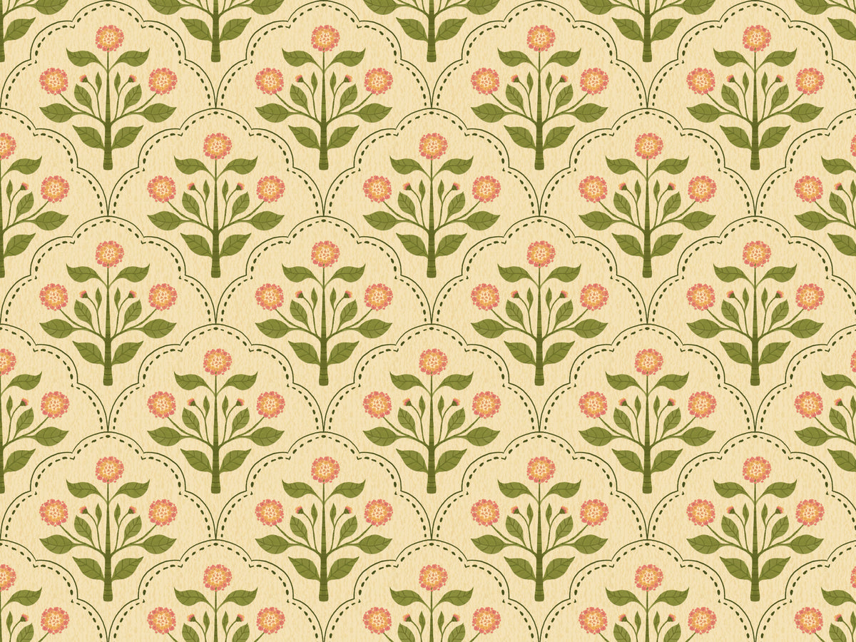 Pink Lantana Flowers Wallpaper in your room