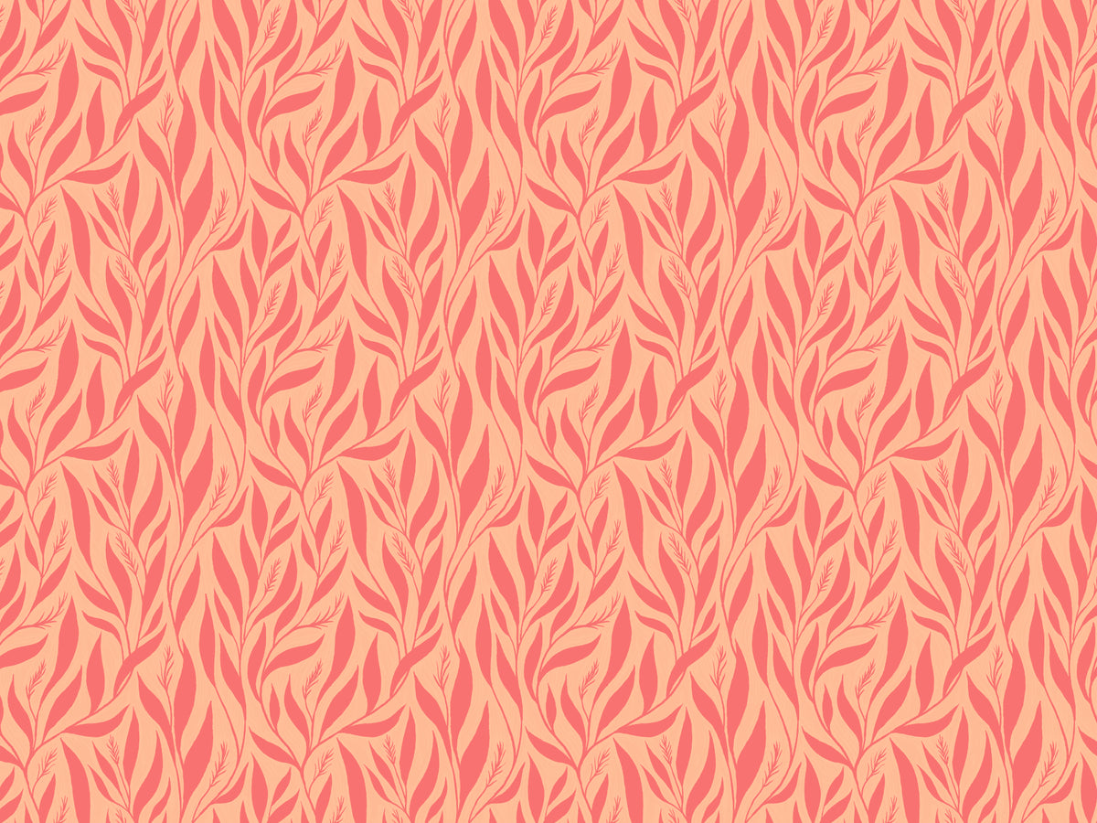 Peach and Pink Leavescapes Wallpaper in your room