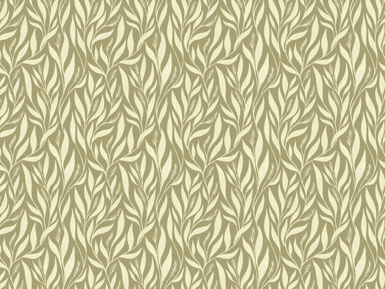 Sage Green Leavescapes Wallpaper