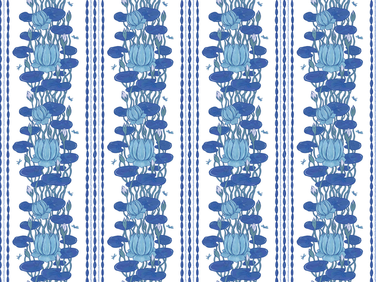 Lotus Stripe Wallpaper for Walls in your room — zoomed