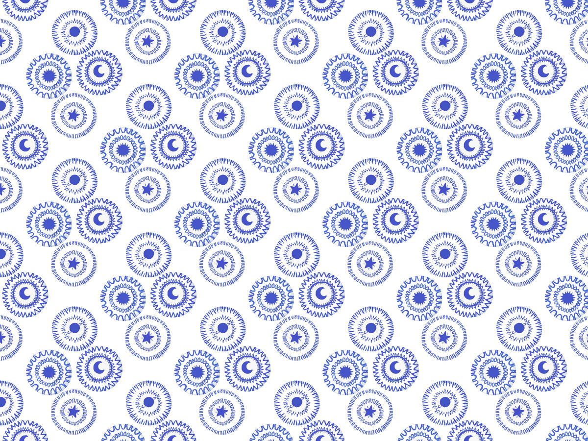 Porcelain Blue Removable Wallpaper in your room