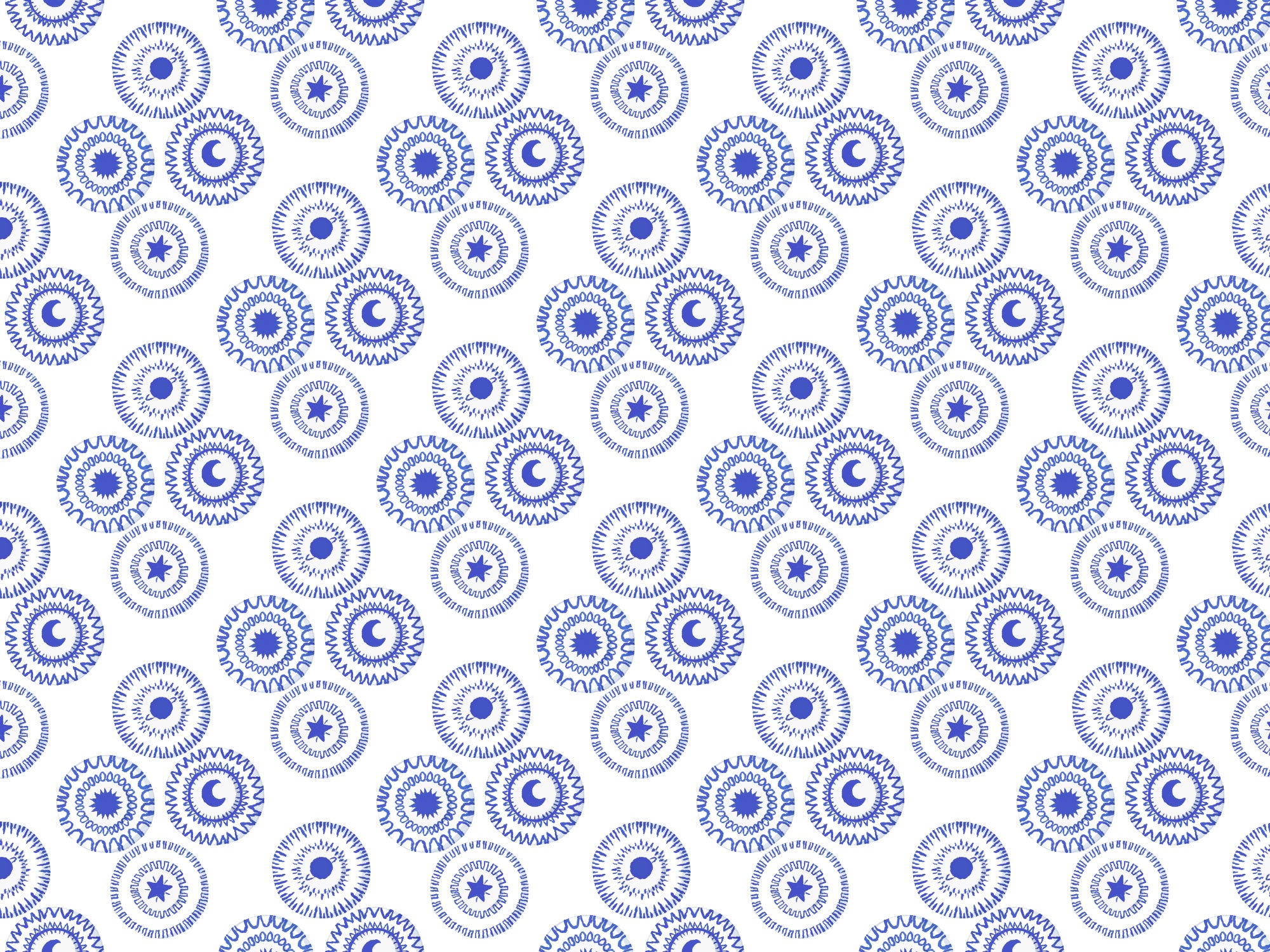 Porcelain Blue Removable Wallpaper in your room — zoomed