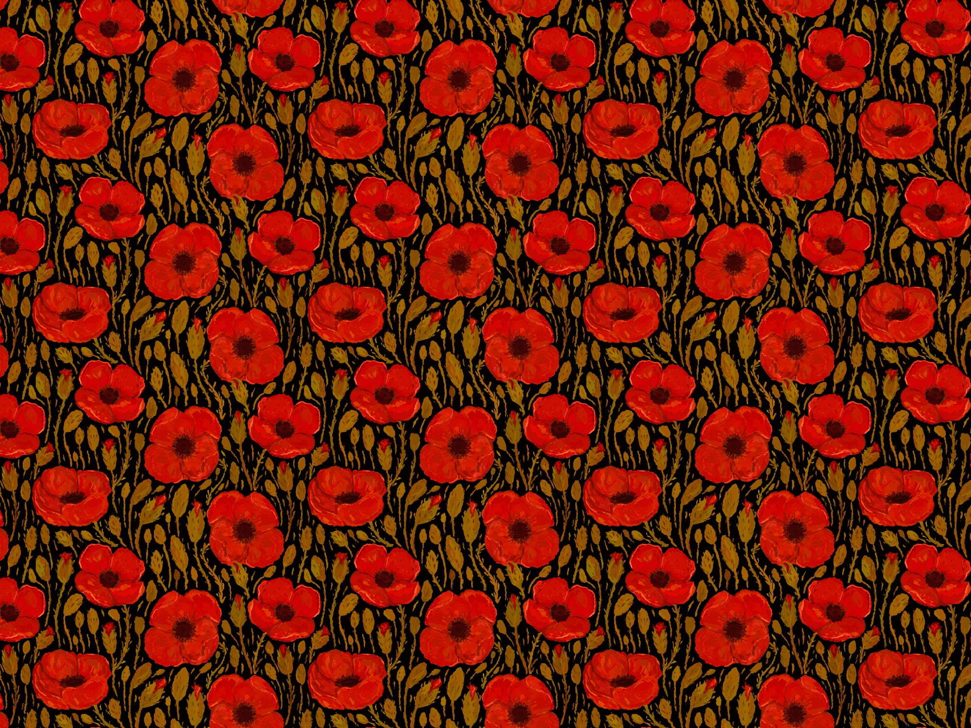 Dark Red Poppy Wallpaper