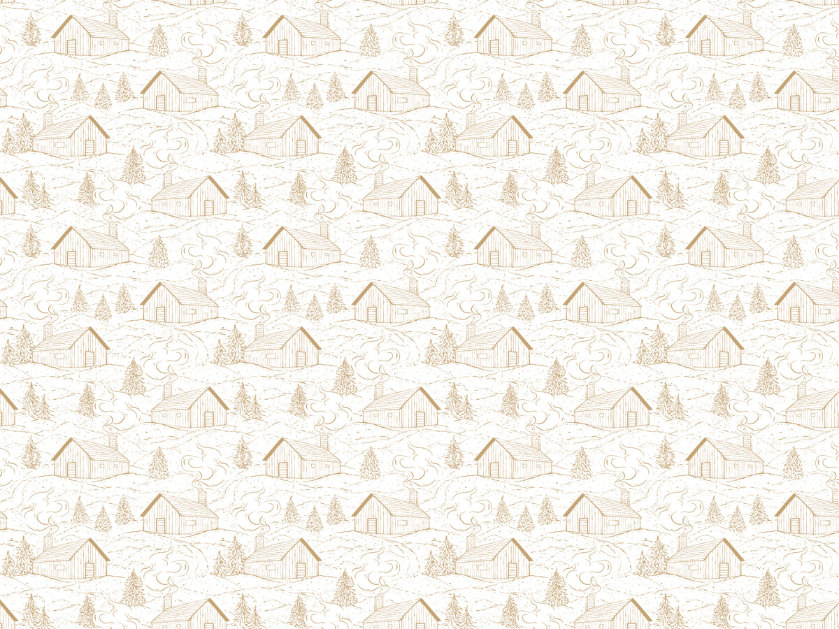 Smokey Cabins Tan Color Wallpaper in your room