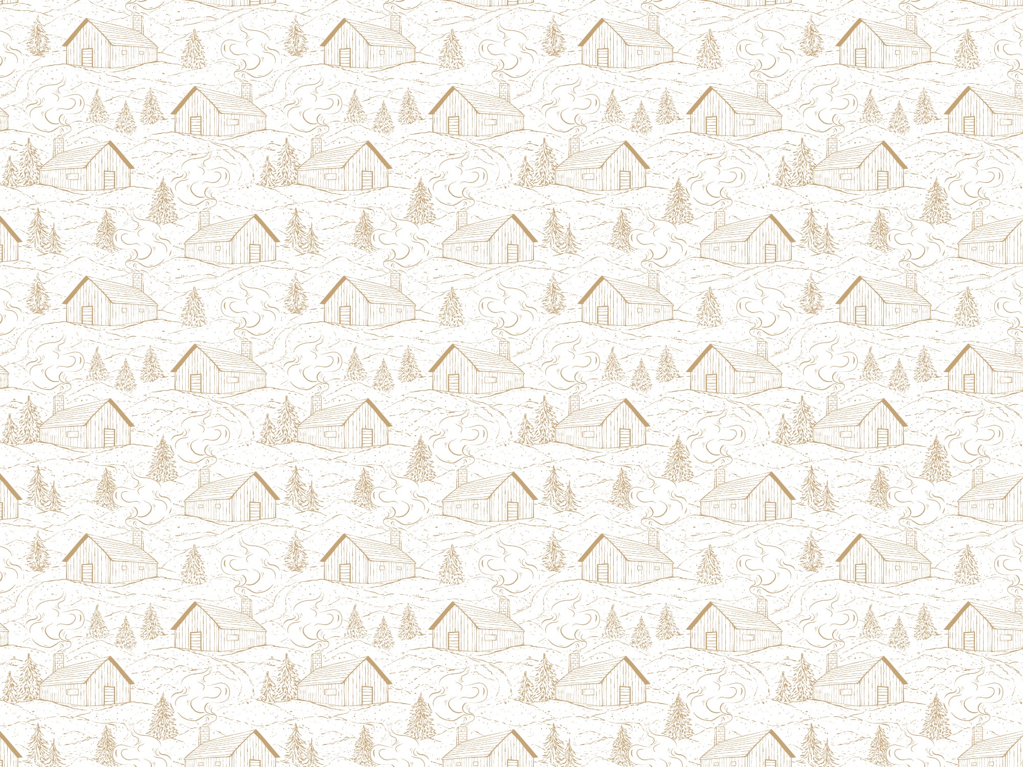 Smokey Cabins Tan Color Wallpaper in your room — zoomed