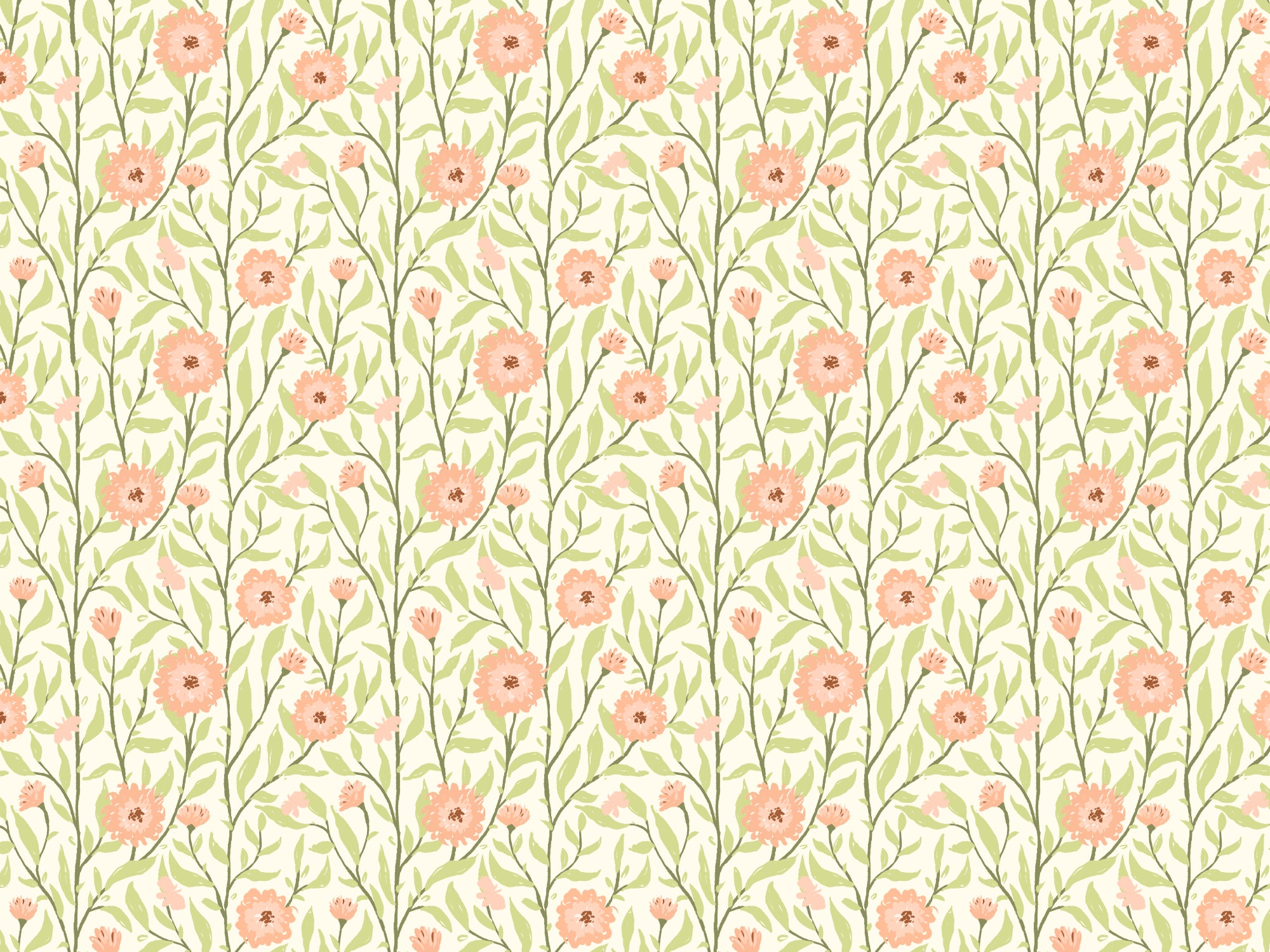 Spring Trellis Peach Fuzz Wallpaper