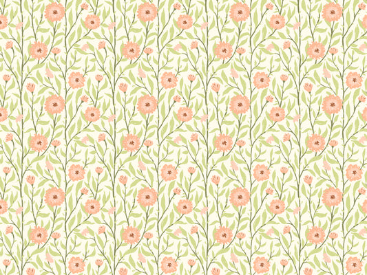 Spring Trellis Peach Fuzz Wallpaper