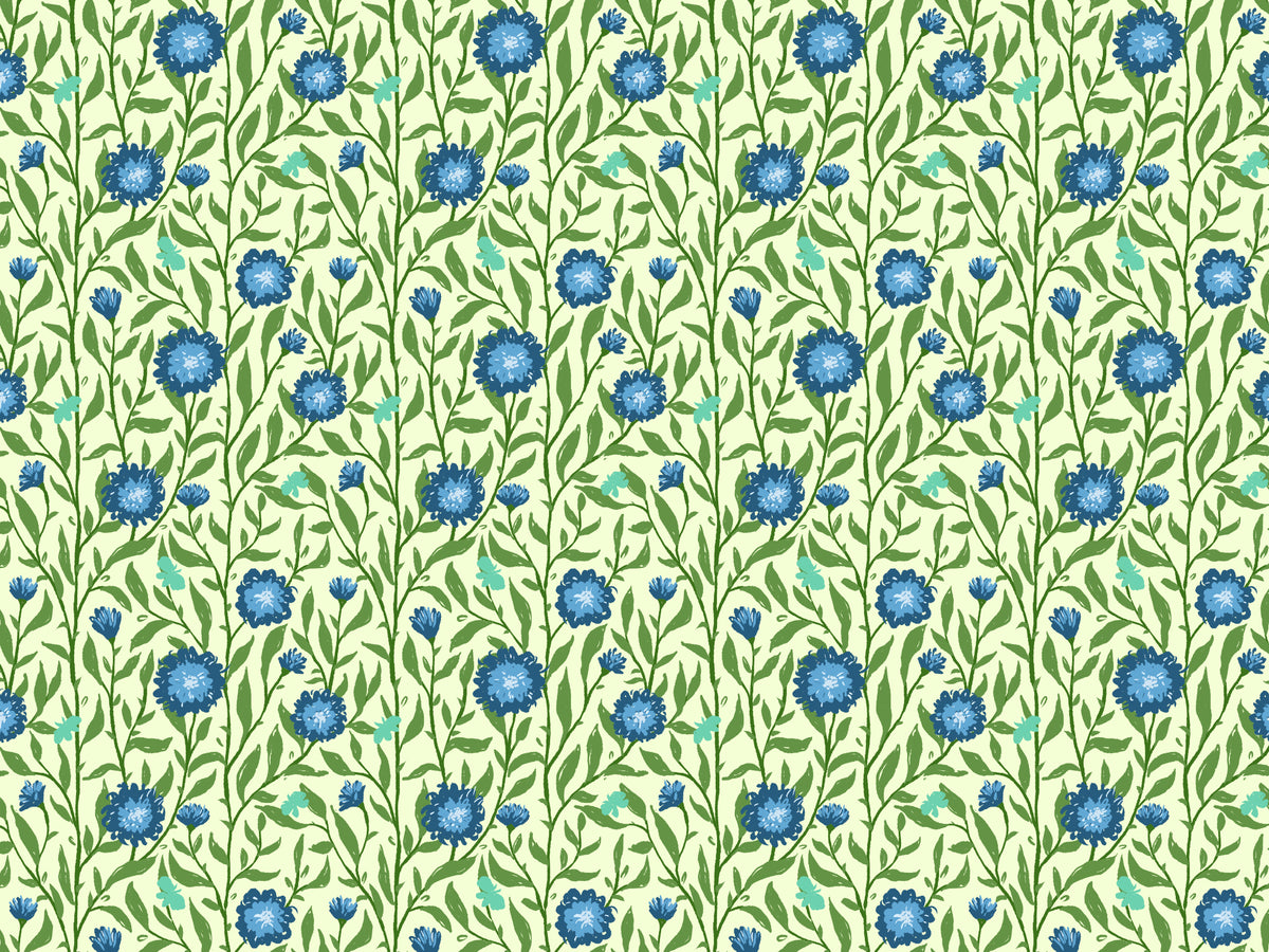 Spring Trellis Light Blue Wallpaper in your room