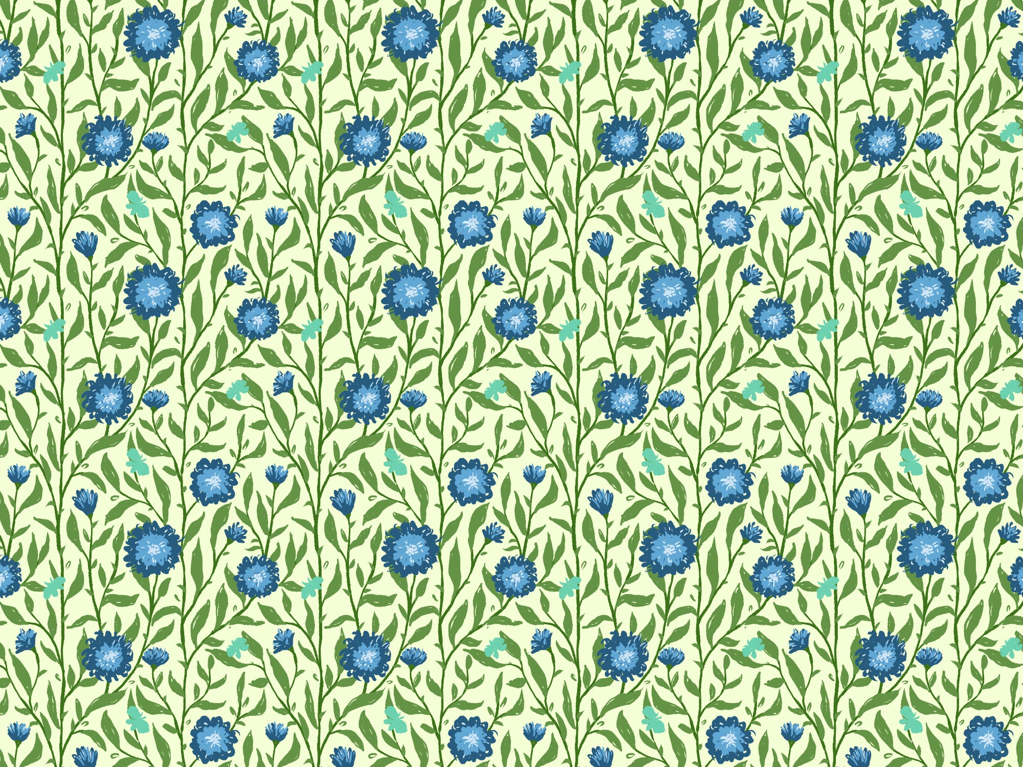 Spring Trellis Light Blue Wallpaper