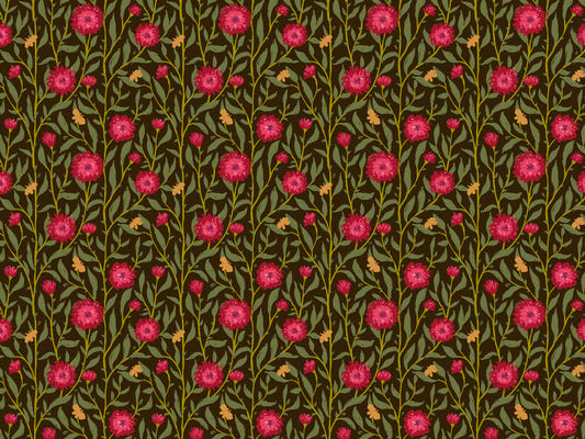 Dark Magenta Spring Trellis Wallpaper
