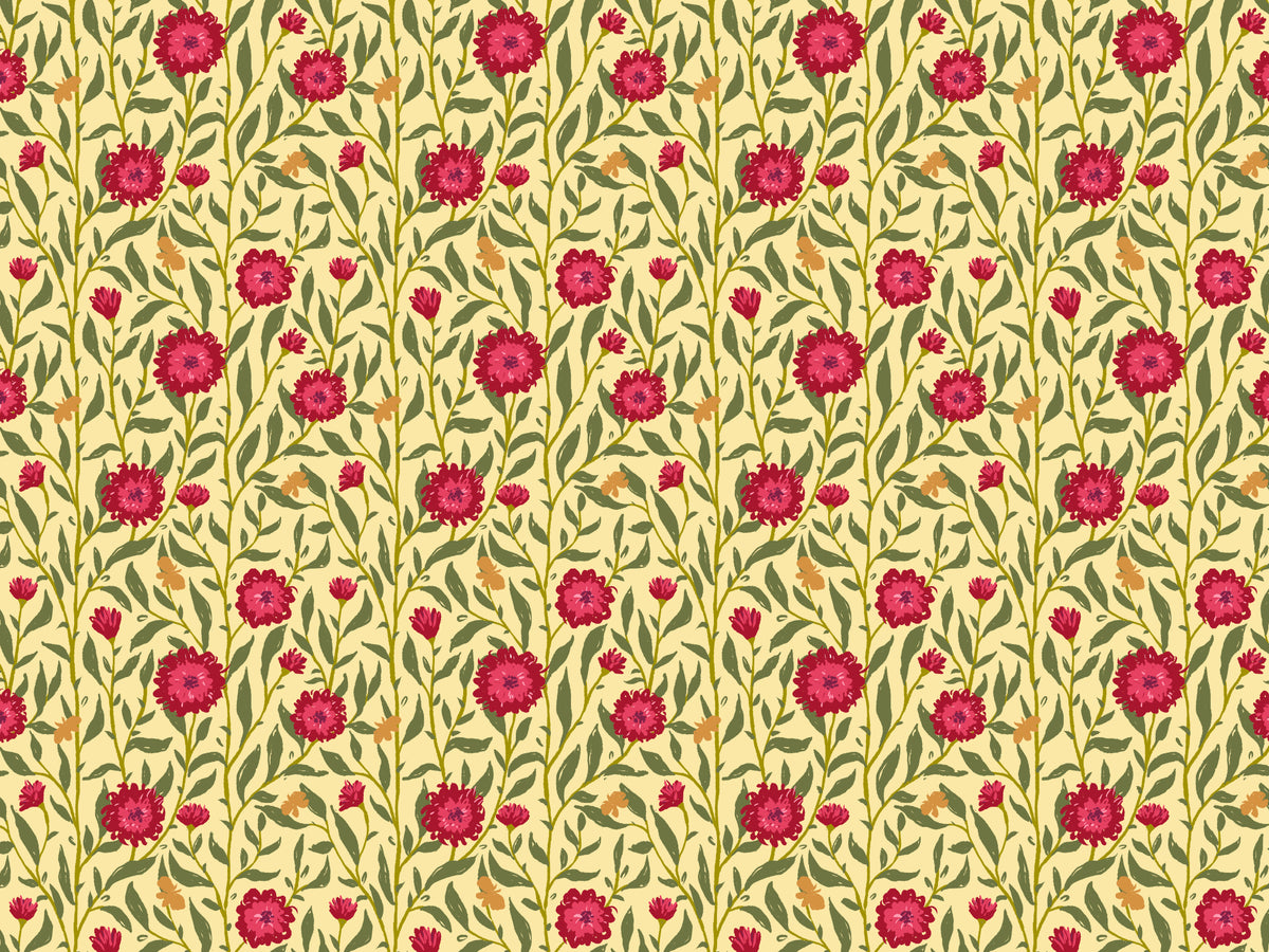 Light Magenta Spring Trellis Wallpaper in your room