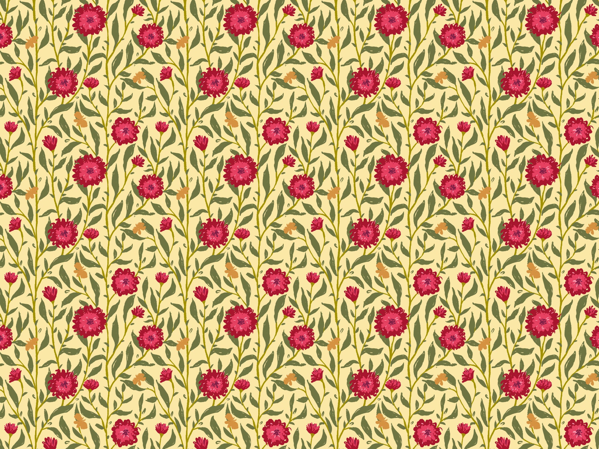 Light Magenta Spring Trellis Wallpaper