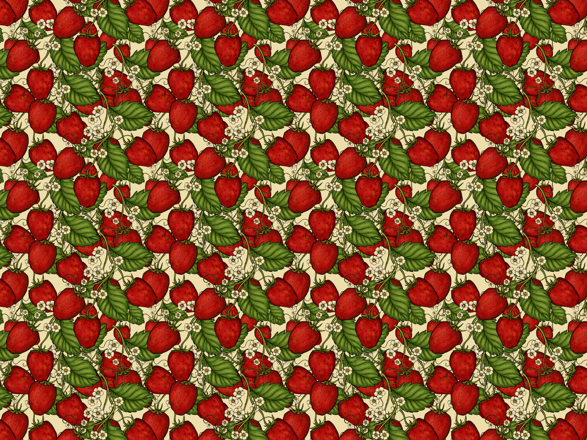 Red Strawberry Forest Wallpaper in your room