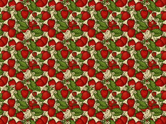 Red Strawberry Forest Wallpaper