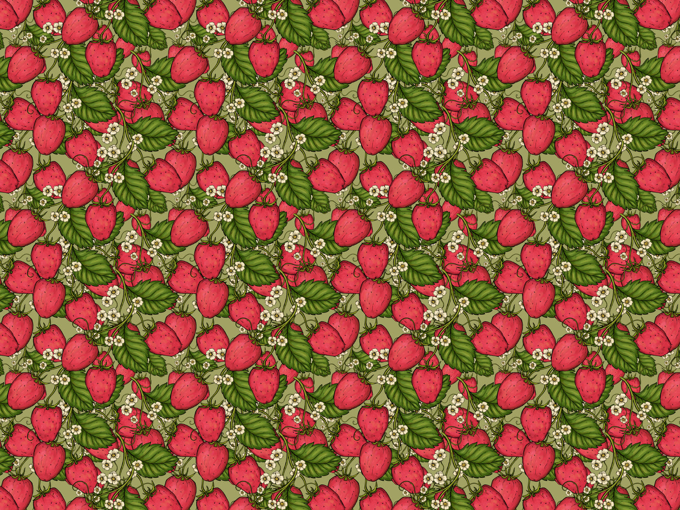 Pink Strawberry Forest Wallpaper