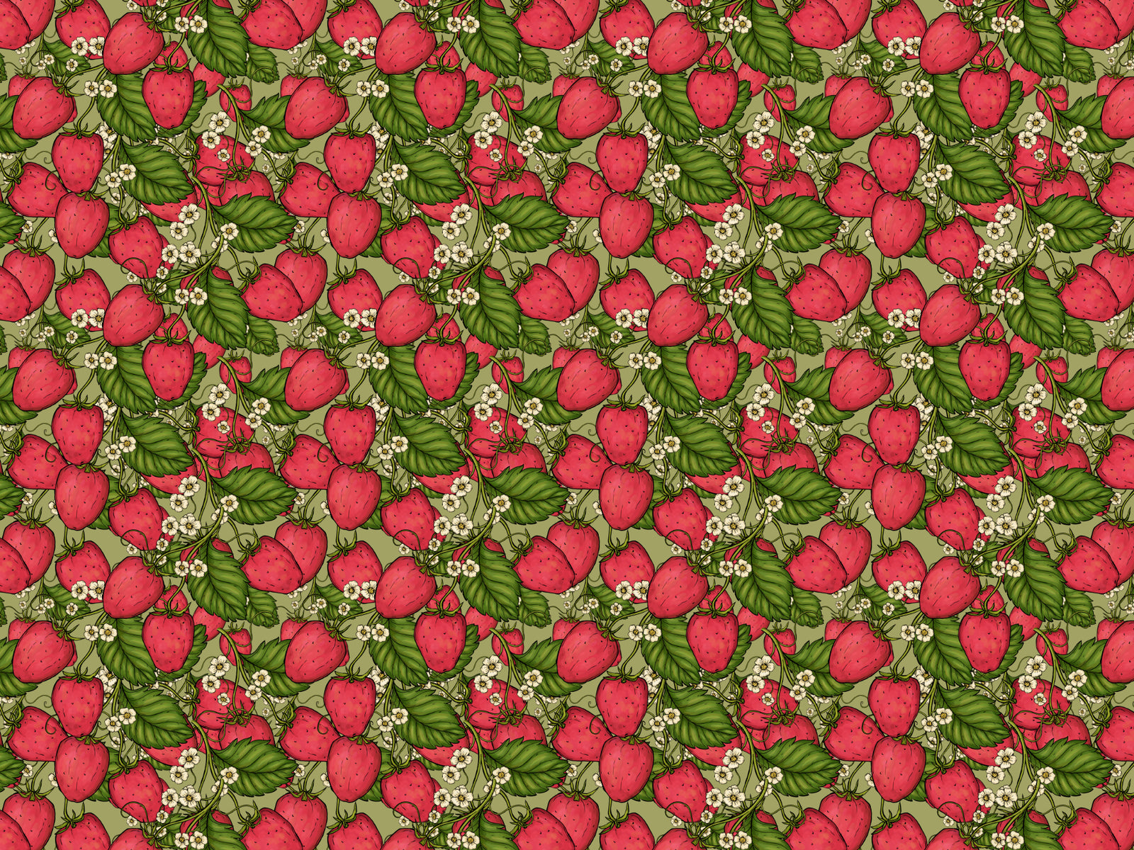 Pink Strawberry Forest Wallpaper