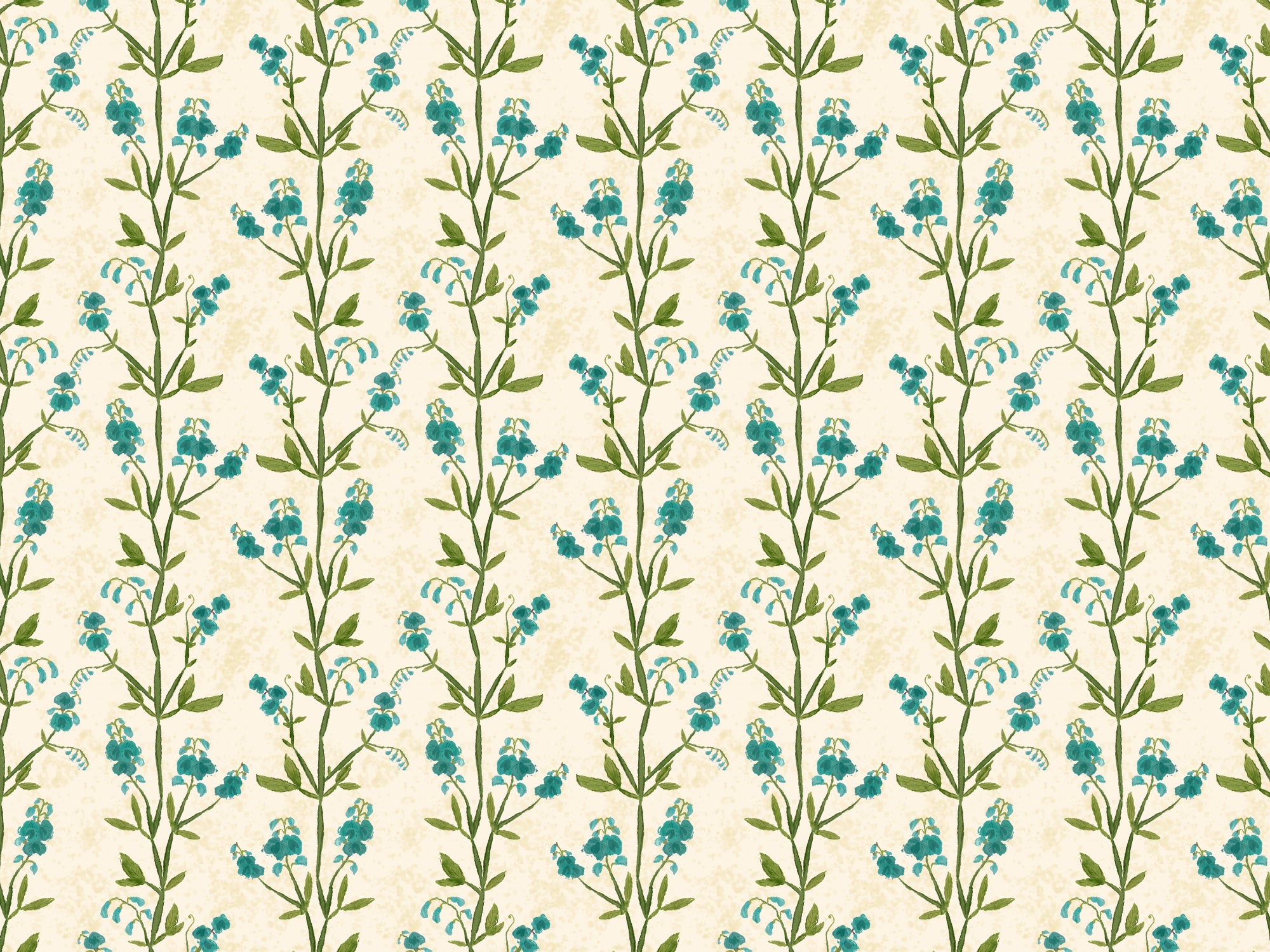 Sweet Peas Blue Wallpaper in your room — zoomed