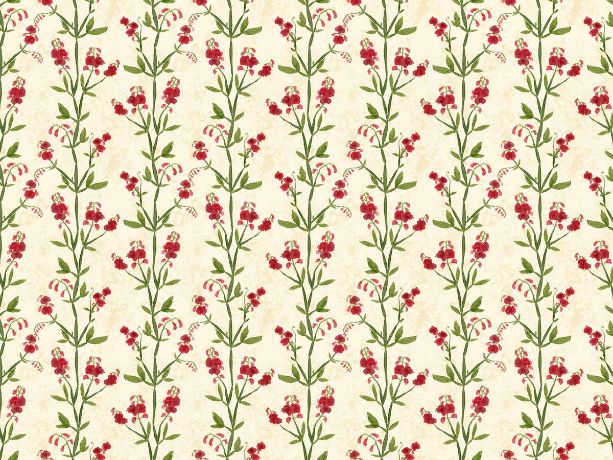 Sweet Peas Magenta Leaves Wallpaper in your room