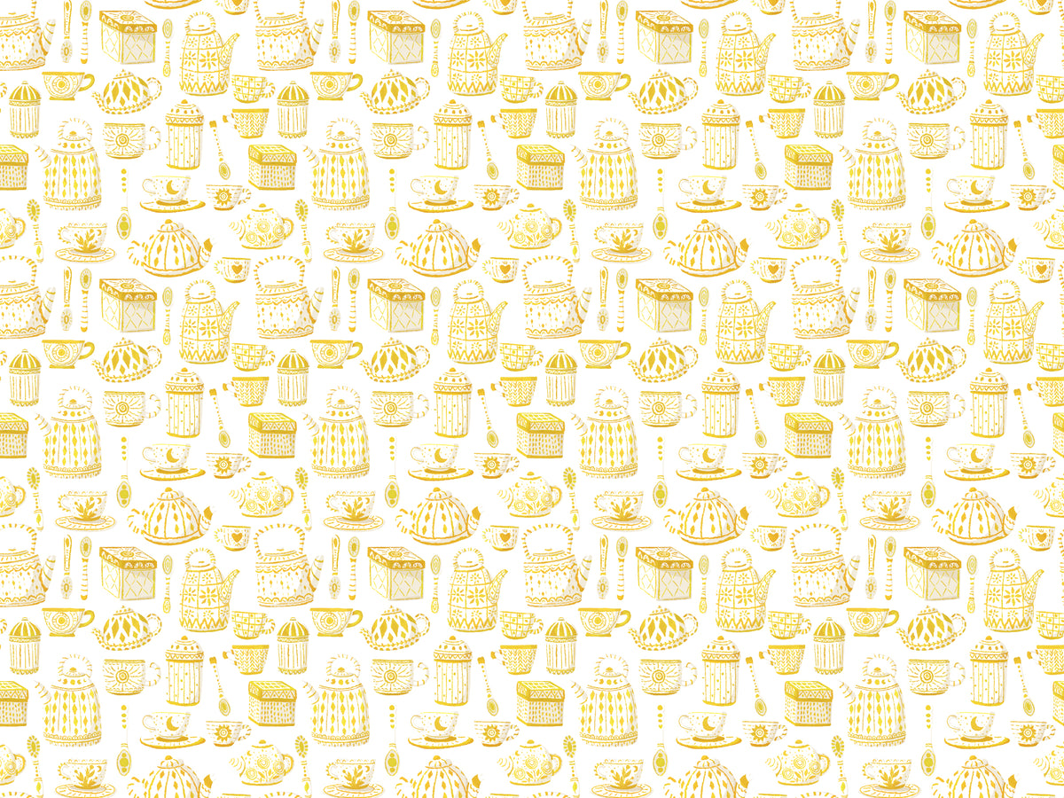 Yellow Tea Set Wallpaper in your room — zoomed