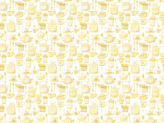 Yellow Tea Set Wallpaper