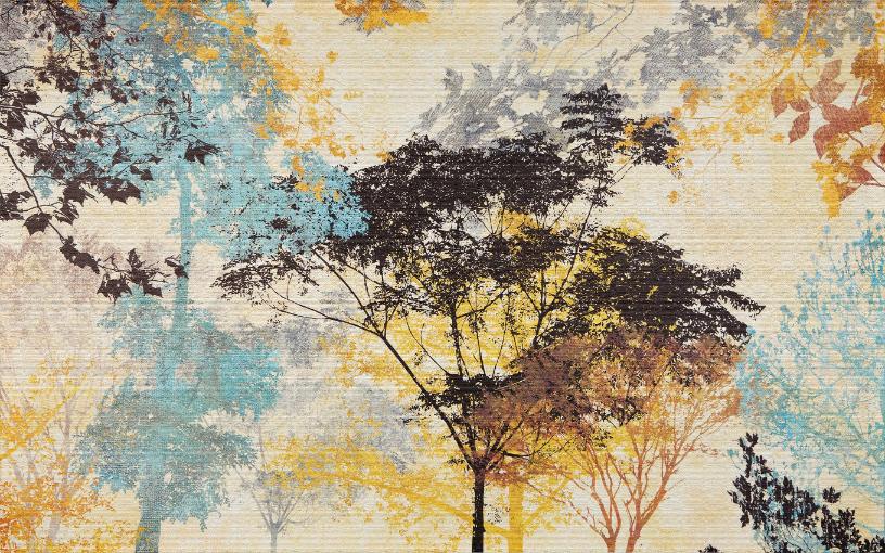 Colorful Abstract Tree Canvas Touch Wallpaper Mural in your room
