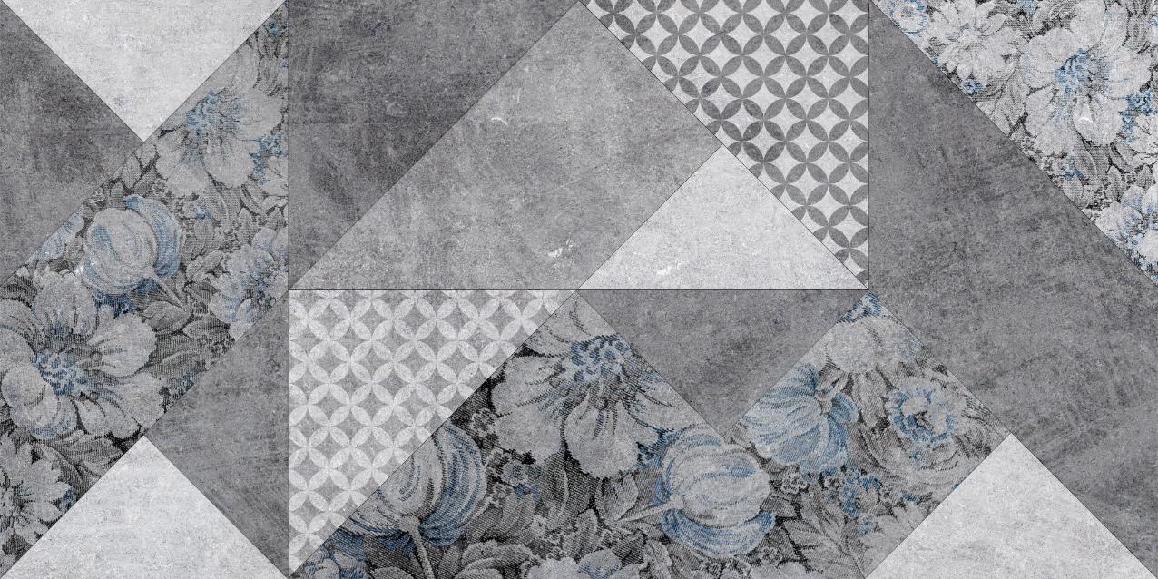 Gray Colored Geometric Flowers Wallpaper Murals