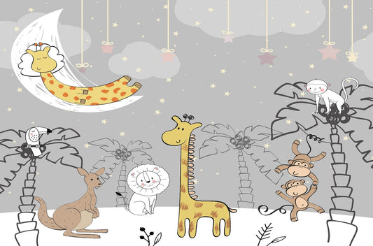 Kids Jungle Animal Friends Wall Mural