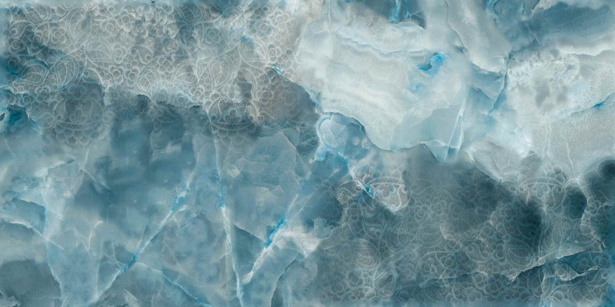 Aqua Stone Cracked Texture Wallpaper Mural in your room