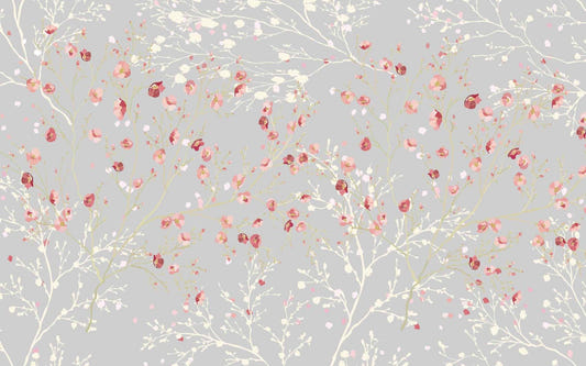 White and Red Flower wallpaper Mural