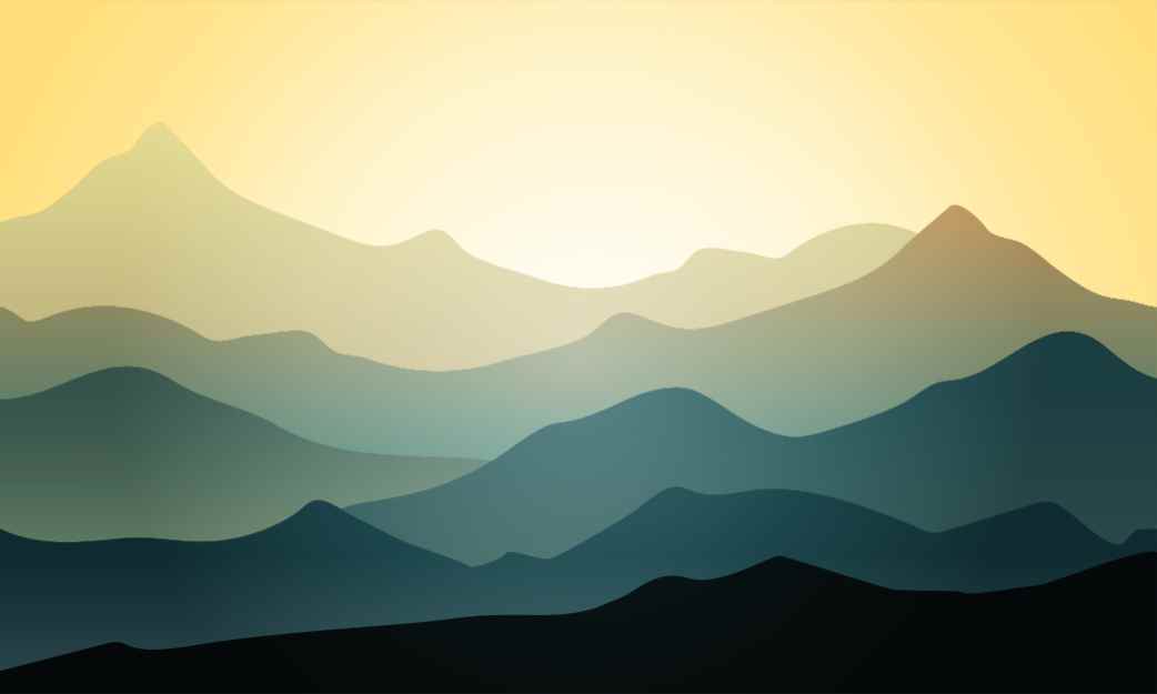 Beautiful Green Mountain Wallpaper Mural in your room — zoomed