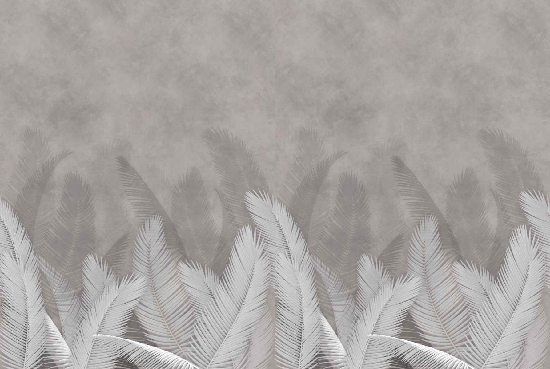 Palm leaves with gray color wallpaper