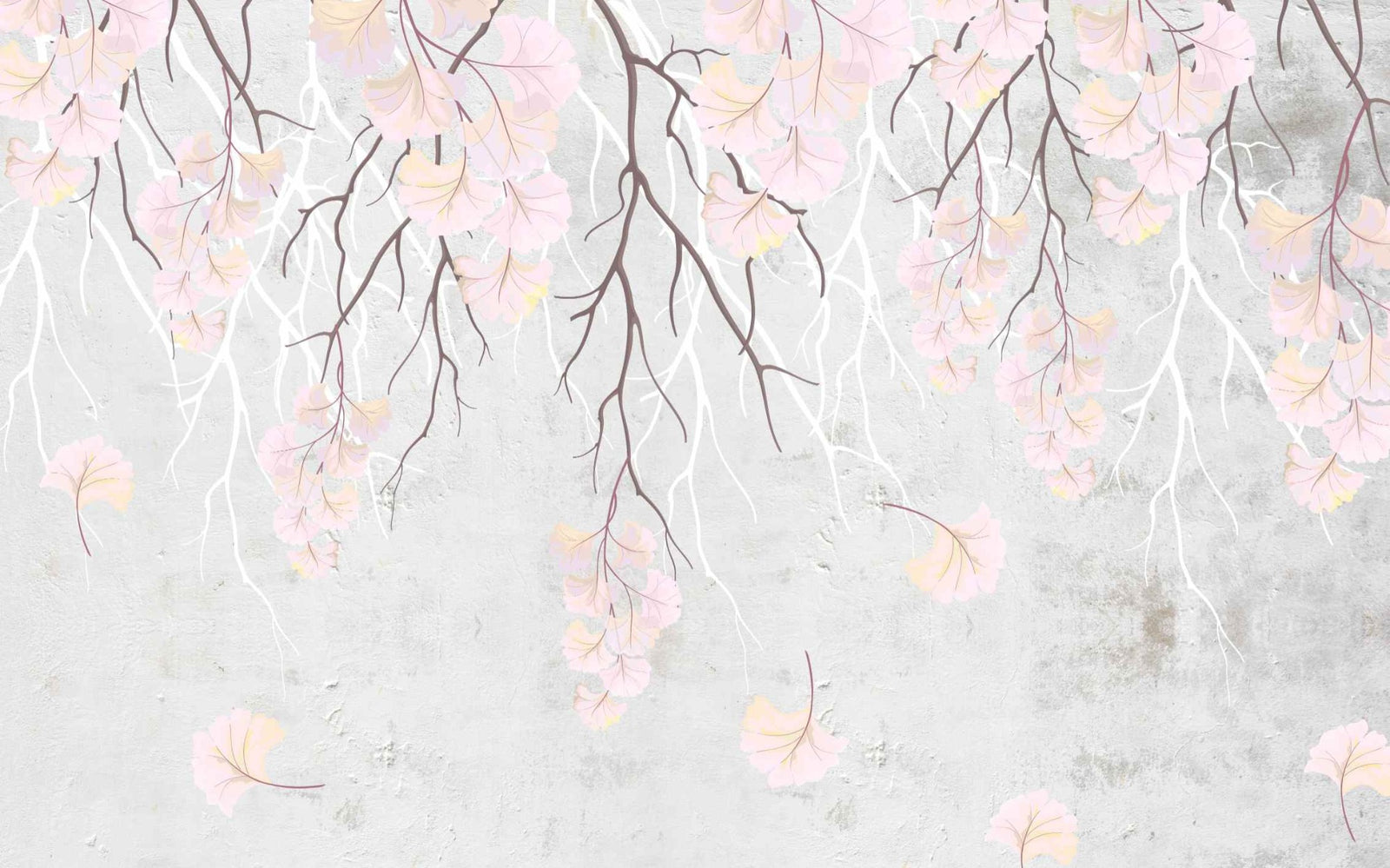 Hanging pink flowers Wallpaper Mural