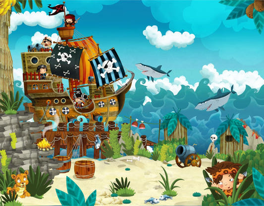 Pirates On The Sea Kids Wallpaper Mural